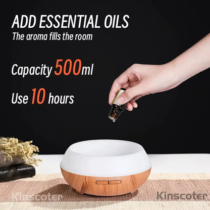 500Ml Wood Grain Aroma Diffuser Onion Air Humidifier Aromatherapy Essential Oil Diffuser Ultrasonic Atomizer for Home