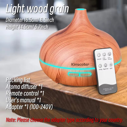 500Ml Wood Grain Aroma Diffuser Onion Air Humidifier Aromatherapy Essential Oil Diffuser Ultrasonic Atomizer for Home