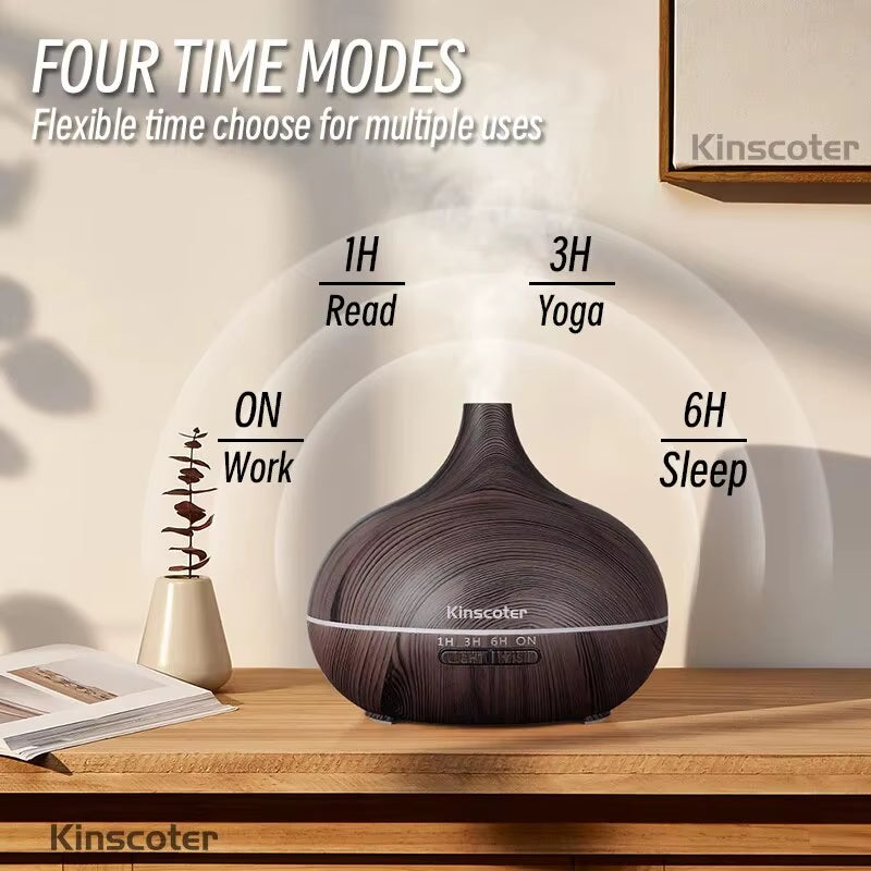 500Ml Wood Grain Aroma Diffuser Onion Air Humidifier Aromatherapy Essential Oil Diffuser Ultrasonic Atomizer for Home