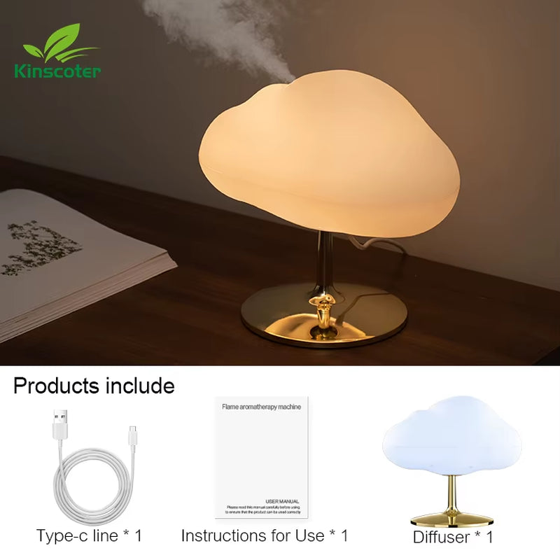 Cloud Air Humidifier Aromatherapy Fragrance Essential Oil Diffuser Warm Colors Night Light Mode