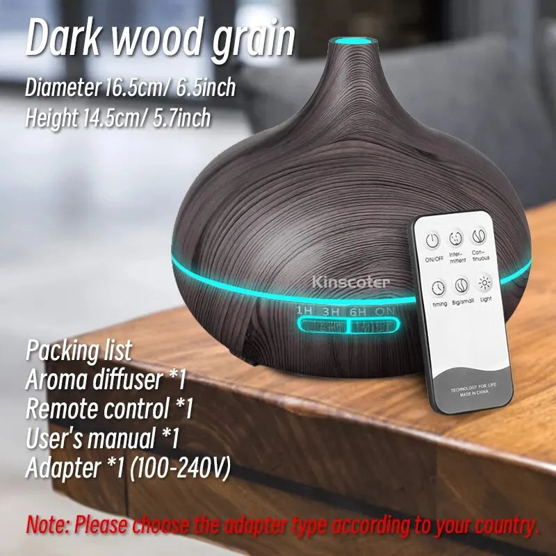 500Ml Wood Grain Aroma Diffuser Onion Air Humidifier Aromatherapy Essential Oil Diffuser Ultrasonic Atomizer for Home